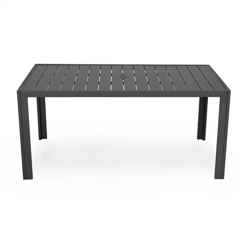 Table à dîner d'extérieur Leisuremod Chelsea en aluminium de 63 po