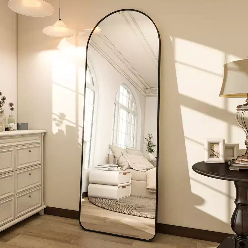 BEAUTYPEAK 64x21 Miroir pleine longueur rectangulaire avec dessus arrondi Miroir sur pied en métal