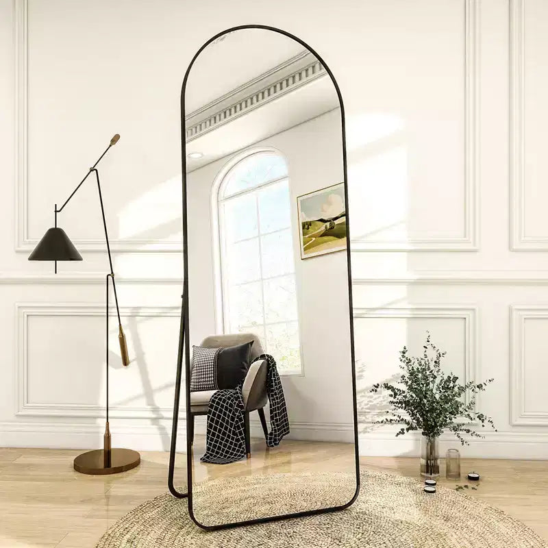 BEAUTYPEAK 64x21 Miroir pleine longueur rectangulaire avec dessus arrondi Miroir sur pied en métal