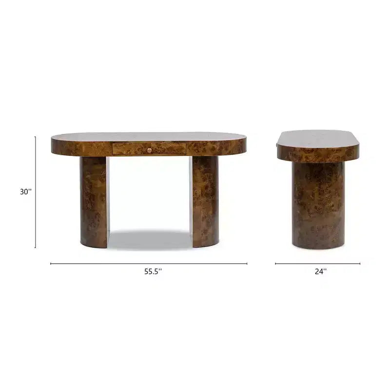 Jennifer Taylor Home Jesse 55.5 Single Drawer Oval Computer Desk
