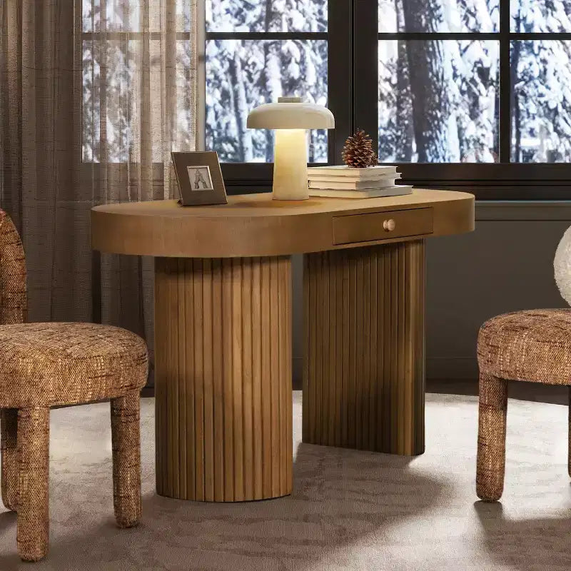 Jennifer Taylor Home Jesse 55.5 Single Drawer Oval Computer Desk