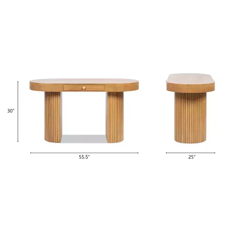 Jennifer Taylor Home Jesse 55.5 Single Drawer Oval Computer Desk