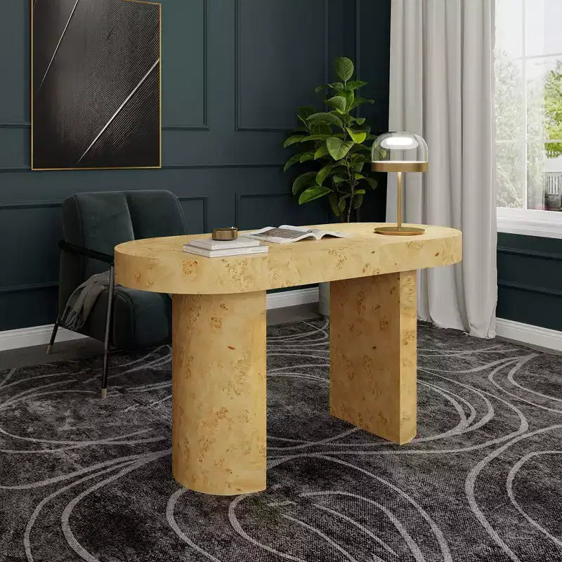 Jennifer Taylor Home Jesse 55.5 Single Drawer Oval Computer Desk
