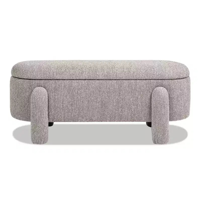 Banc de rangement entièrement rembourré ovale Hugo 49 po Jennifer Taylor Home
