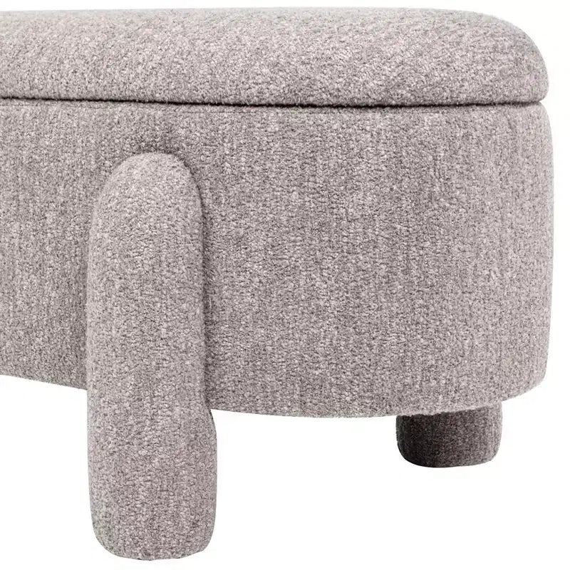Banc de rangement entièrement rembourré ovale Hugo 49 po Jennifer Taylor Home