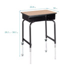 Bureau à dossier ouvert ECR4Kids avec casier de rangement en métal