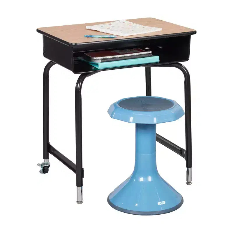 Bureau à dossier ouvert ECR4Kids avec casier de rangement en métal