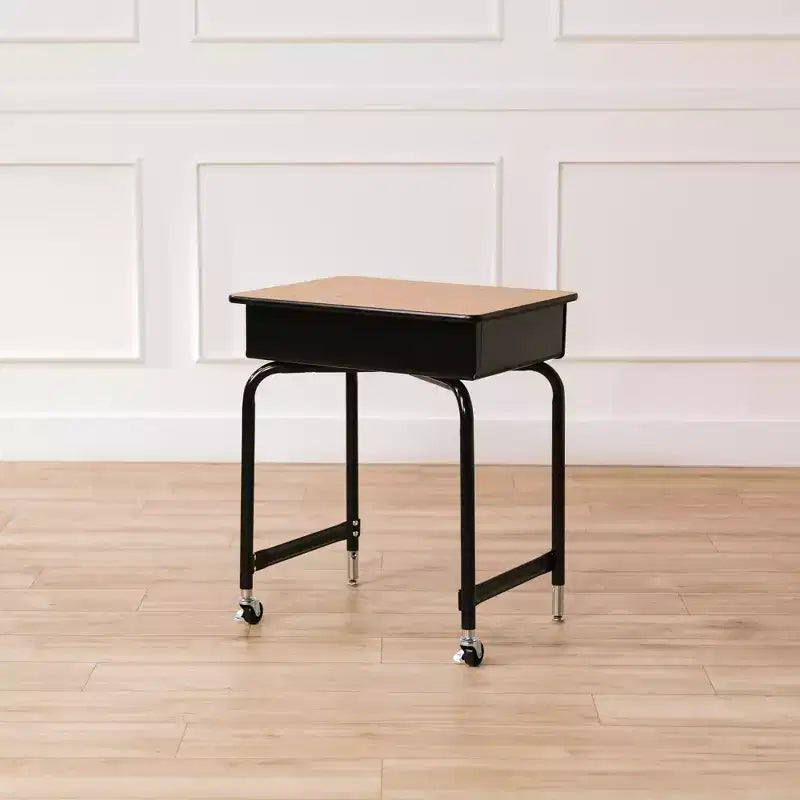 Bureau à dossier ouvert ECR4Kids avec casier de rangement en métal