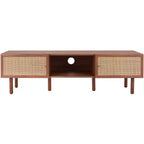 Silvanna 2 Door Media Stand - MED9604 - Walnut/Natural - Safavieh