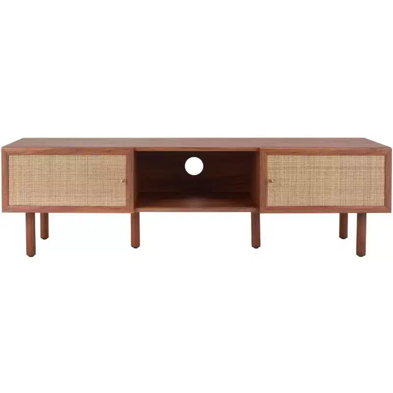 Silvanna 2 Door Media Stand - MED9604 - Walnut/Natural - Safavieh