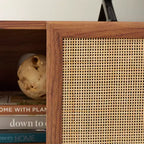 Silvanna 2 Door Media Stand - MED9604 - Walnut/Natural - Safavieh