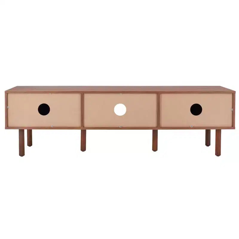 Silvanna 2 Door Media Stand - MED9604 - Walnut/Natural - Safavieh