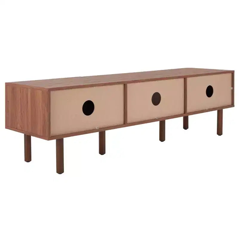 Silvanna 2 Door Media Stand - MED9604 - Walnut/Natural - Safavieh