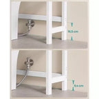 Étagère de Rangement au-dessus des Toilettes SONGMICS, Meuble de Rangement pour Salle de Bain à 3 Niveaux avec Étagère Réglable, S'adapte à la Plupart des Toilettes, Blanc Nuage et Beige Naturel
