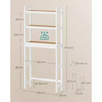 Étagère de Rangement au-dessus des Toilettes SONGMICS, Meuble de Rangement pour Salle de Bain à 3 Niveaux avec Étagère Réglable, S'adapte à la Plupart des Toilettes, Blanc Nuage et Beige Naturel