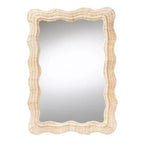 bali & pari Hasana Miroir Mural d'Accent en Rotin Naturel Bohème Coquillage