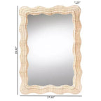 bali & pari Hasana Miroir Mural d'Accent en Rotin Naturel Bohème Coquillage