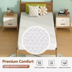 FDW 6 inch Bamboo Charcoal Memory Foam Mattress Cooling Gel Infused CertiPUR-US Certified Breathable Bed Mattress for Cooler Sleep,White