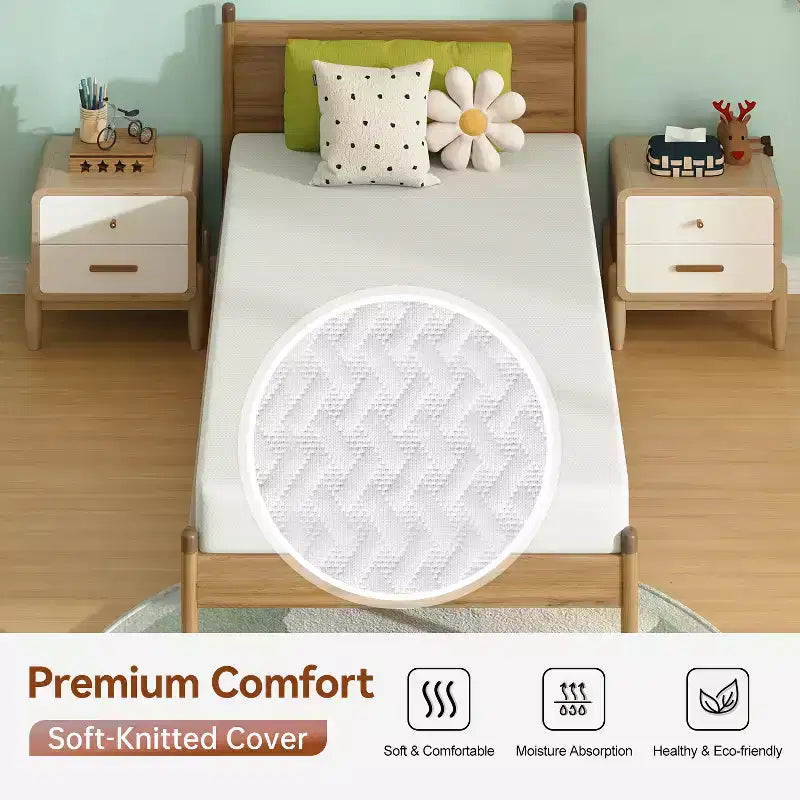 FDW 6 inch Bamboo Charcoal Memory Foam Mattress Cooling Gel Infused CertiPUR-US Certified Breathable Bed Mattress for Cooler Sleep,White