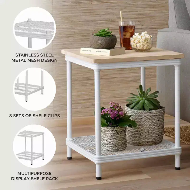 Idées de design MeshWorks : Étagère de rangement en métal à 2 niveaux