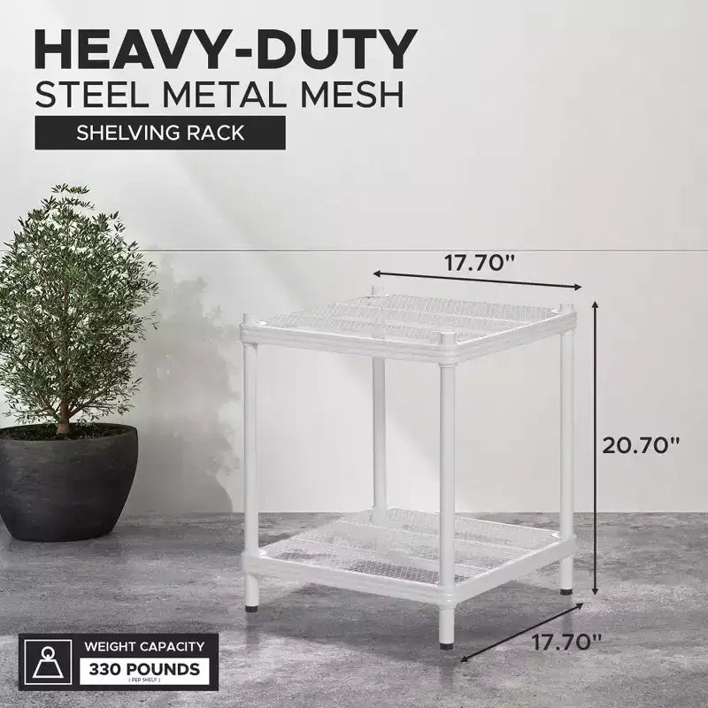 Idées de design MeshWorks : Étagère de rangement en métal à 2 niveaux