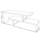 Meuble TV LeisureMod Orford Collection avec étagères en MDF et pieds en fer thermolaqué - Meuble console multimédia, salon moderne, centre de divertissement, rangement