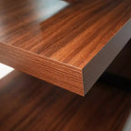 Meuble TV LeisureMod Orford Collection avec étagères en MDF et pieds en fer thermolaqué - Meuble console multimédia, salon moderne, centre de divertissement, rangement