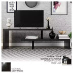 Meuble TV LeisureMod Orford Collection avec étagères en MDF et pieds en fer thermolaqué - Meuble console multimédia, salon moderne, centre de divertissement, rangement