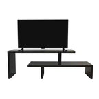 Meuble TV LeisureMod Orford Collection avec étagères en MDF et pieds en fer thermolaqué - Meuble console multimédia, salon moderne, centre de divertissement, rangement