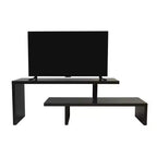 Meuble TV LeisureMod Orford Collection avec étagères en MDF et pieds en fer thermolaqué - Meuble console multimédia, salon moderne, centre de divertissement, rangement