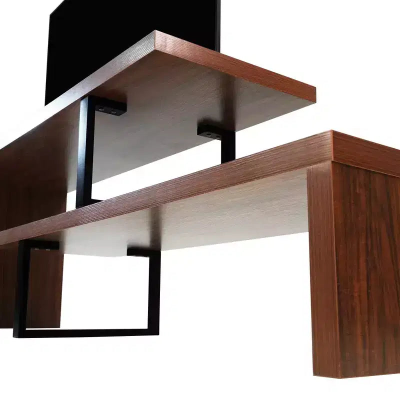 Meuble TV LeisureMod Orford Collection avec étagères en MDF et pieds en fer thermolaqué - Meuble console multimédia, salon moderne, centre de divertissement, rangement