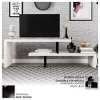 Meuble TV LeisureMod Orford Collection avec étagères en MDF et pieds en fer thermolaqué - Meuble console multimédia, salon moderne, centre de divertissement, rangement
