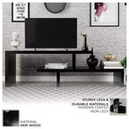 Meuble TV LeisureMod Orford Collection avec étagères en MDF et pieds en fer thermolaqué - Meuble console multimédia, salon moderne, centre de divertissement, rangement