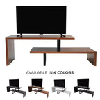 LeisureMod Orford Collection TV Stand with MDF Shelves and Powder-Coated Iron Legs  Media Console, Modern Living Room, Entertainment Center, Storage