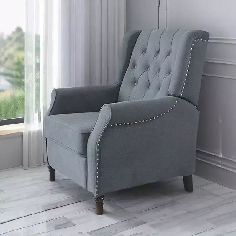 Fauteuil inclinable, Fauteuil de relaxation inclinable en tissu de lin, Canapé inclinable réglable avec assise rembourrée