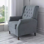 Fauteuil inclinable, Fauteuil de relaxation inclinable en tissu de lin, Canapé inclinable réglable avec assise rembourrée