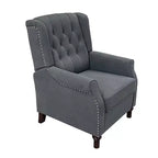 Fauteuil inclinable, Fauteuil de relaxation inclinable en tissu de lin, Canapé inclinable réglable avec assise rembourrée