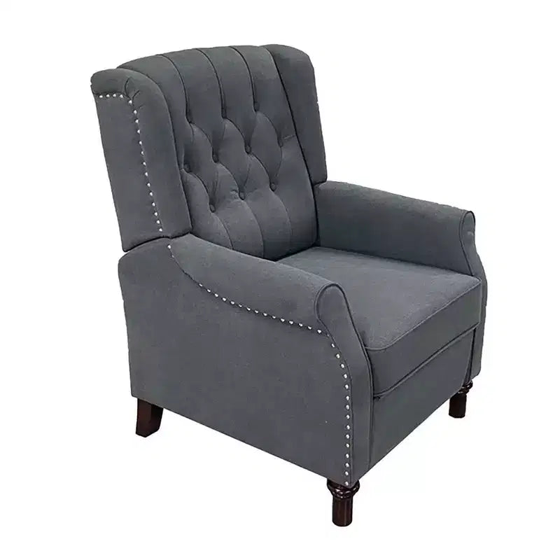 Fauteuil inclinable, Fauteuil de relaxation inclinable en tissu de lin, Canapé inclinable réglable avec assise rembourrée
