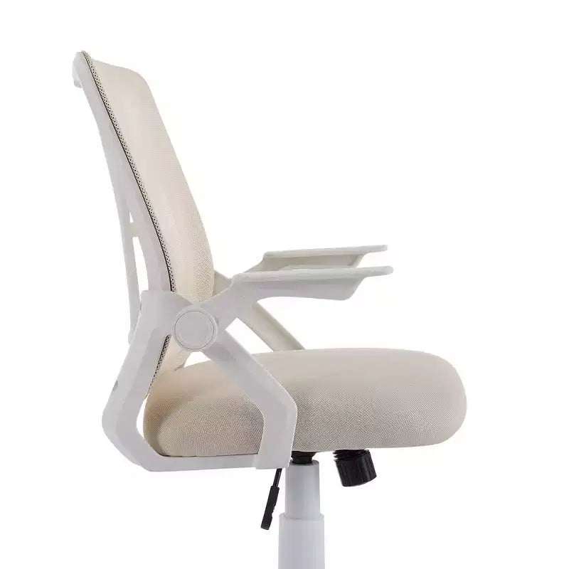 Chaise de bureau ergonomique pivotante à dossier mi-haut VECELO avec accoudoirs réglables et support lombaire en maille