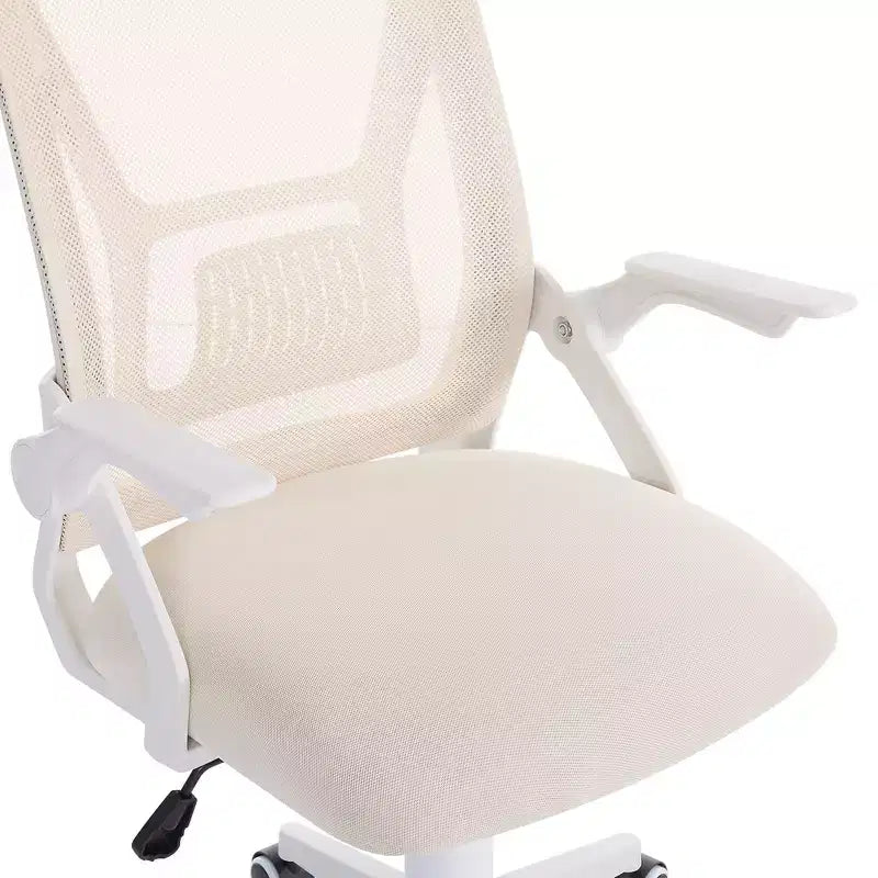 Chaise de bureau ergonomique pivotante à dossier mi-haut VECELO avec accoudoirs réglables et support lombaire en maille