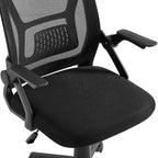 Chaise de bureau ergonomique pivotante à dossier mi-haut VECELO avec accoudoirs réglables et support lombaire en maille