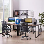 Chaise de bureau ergonomique pivotante à dossier mi-haut VECELO avec accoudoirs réglables et support lombaire en maille