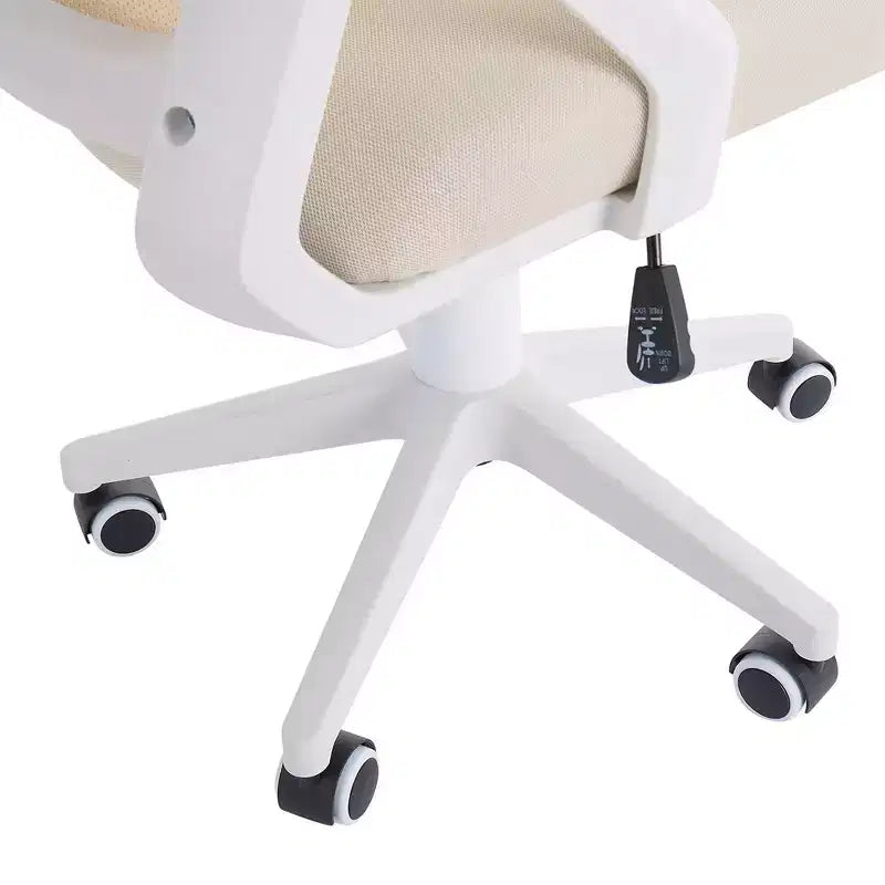Chaise de bureau ergonomique pivotante à dossier mi-haut VECELO avec accoudoirs réglables et support lombaire en maille