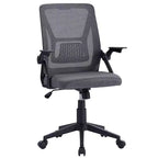 Chaise de bureau ergonomique pivotante à dossier mi-haut VECELO avec accoudoirs réglables et support lombaire en maille