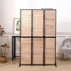 Séparateur de pièce à 3 panneaux Paravent pliant en bois pour la maison, le bureau, la chambre, le restaurant 14,57 x 70,87 chaque panneau
