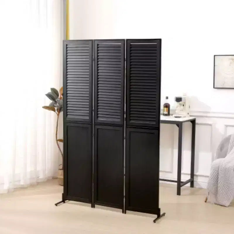 Séparateur de pièce à 3 panneaux Paravent pliant en bois pour la maison, le bureau, la chambre, le restaurant 14,57 x 70,87 chaque panneau