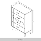 ChaletPosh Commode 4 Tiroirs