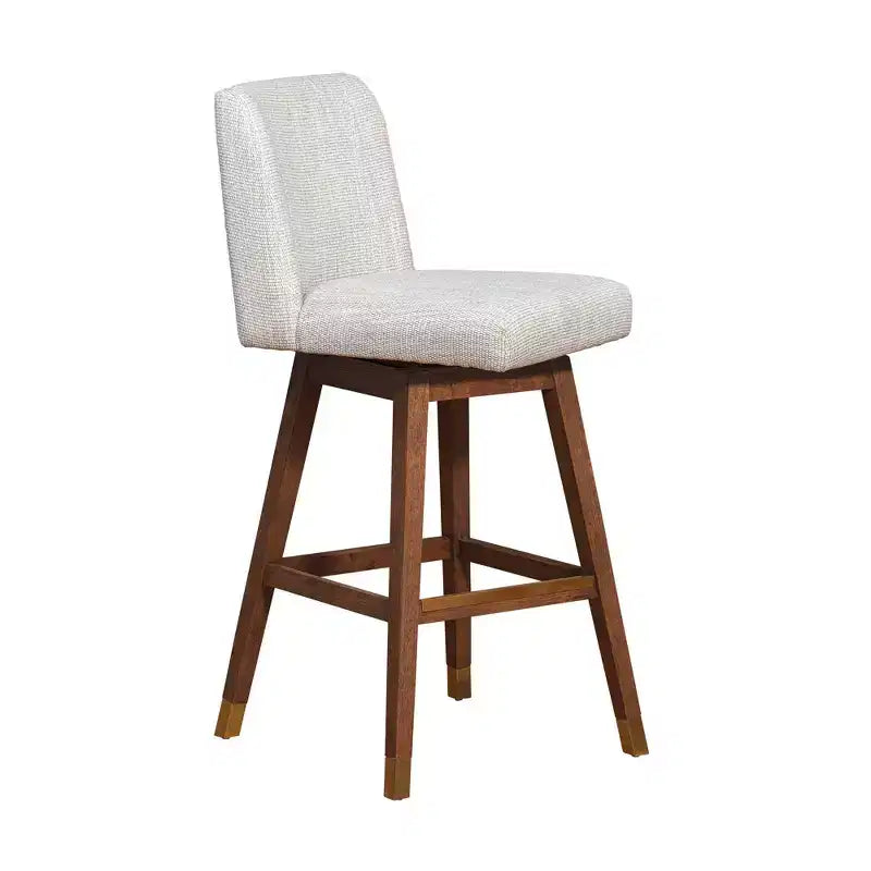 Tabouret de bar pivotant Armen Living Basila, finition bois et tissu