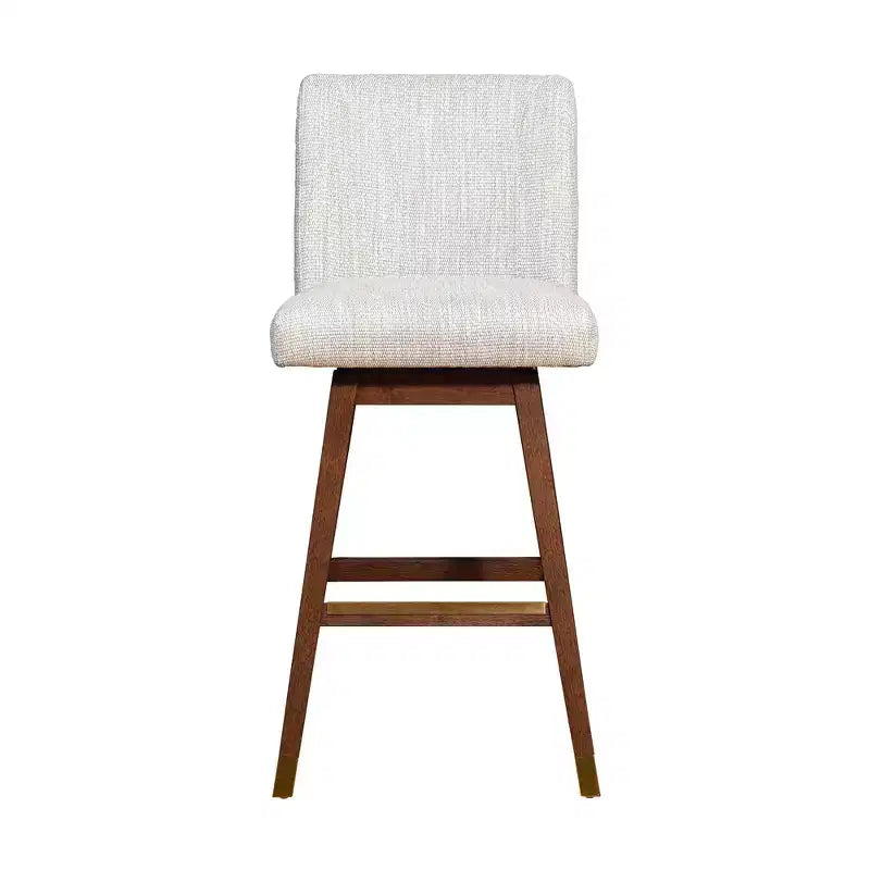 Tabouret de bar pivotant Armen Living Basila, finition bois et tissu