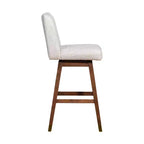 Tabouret de bar pivotant Armen Living Basila, finition bois et tissu